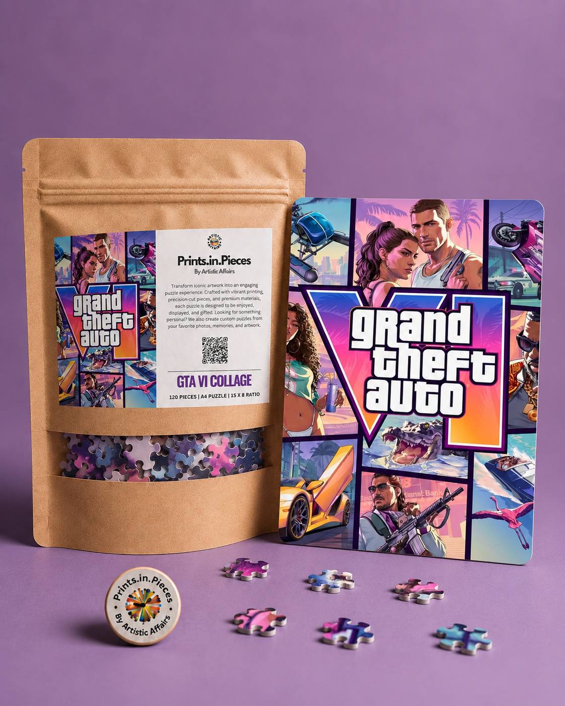 GTA VI Collage Puzzle (A4, 120 Pieces)