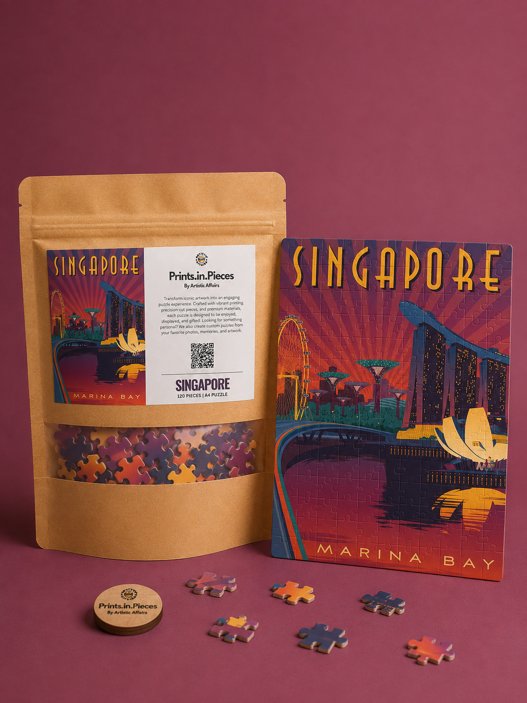 Singapore Puzzle | 120 Piece A4 Marina Bay Skyline Travel Jigsaw