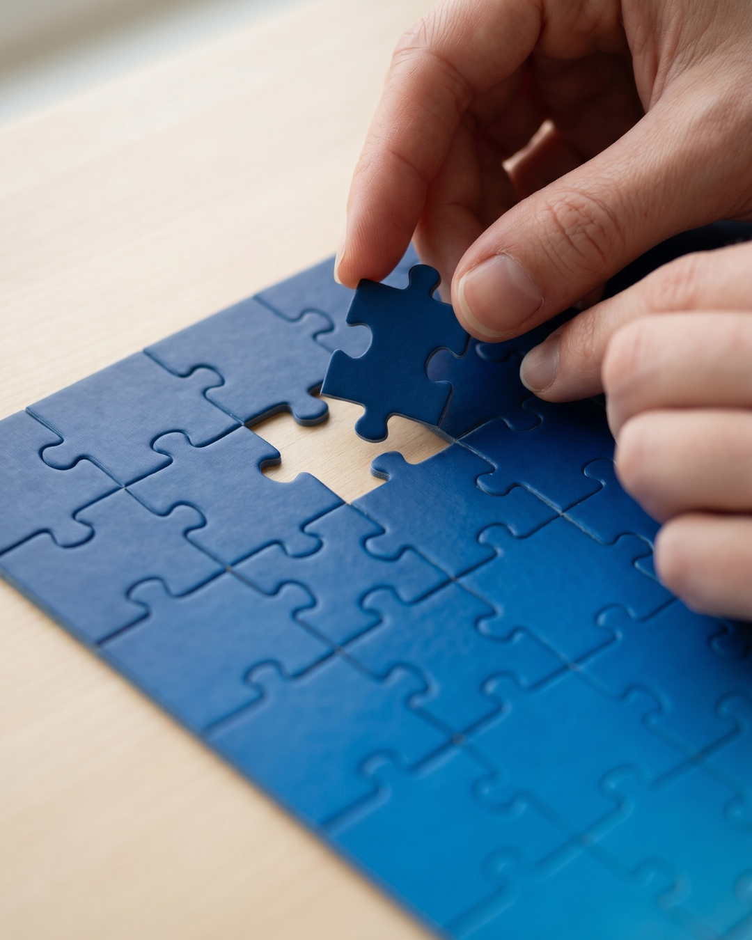 Gradient Puzzle – Blue to Orange (A4, 120 Pieces)
