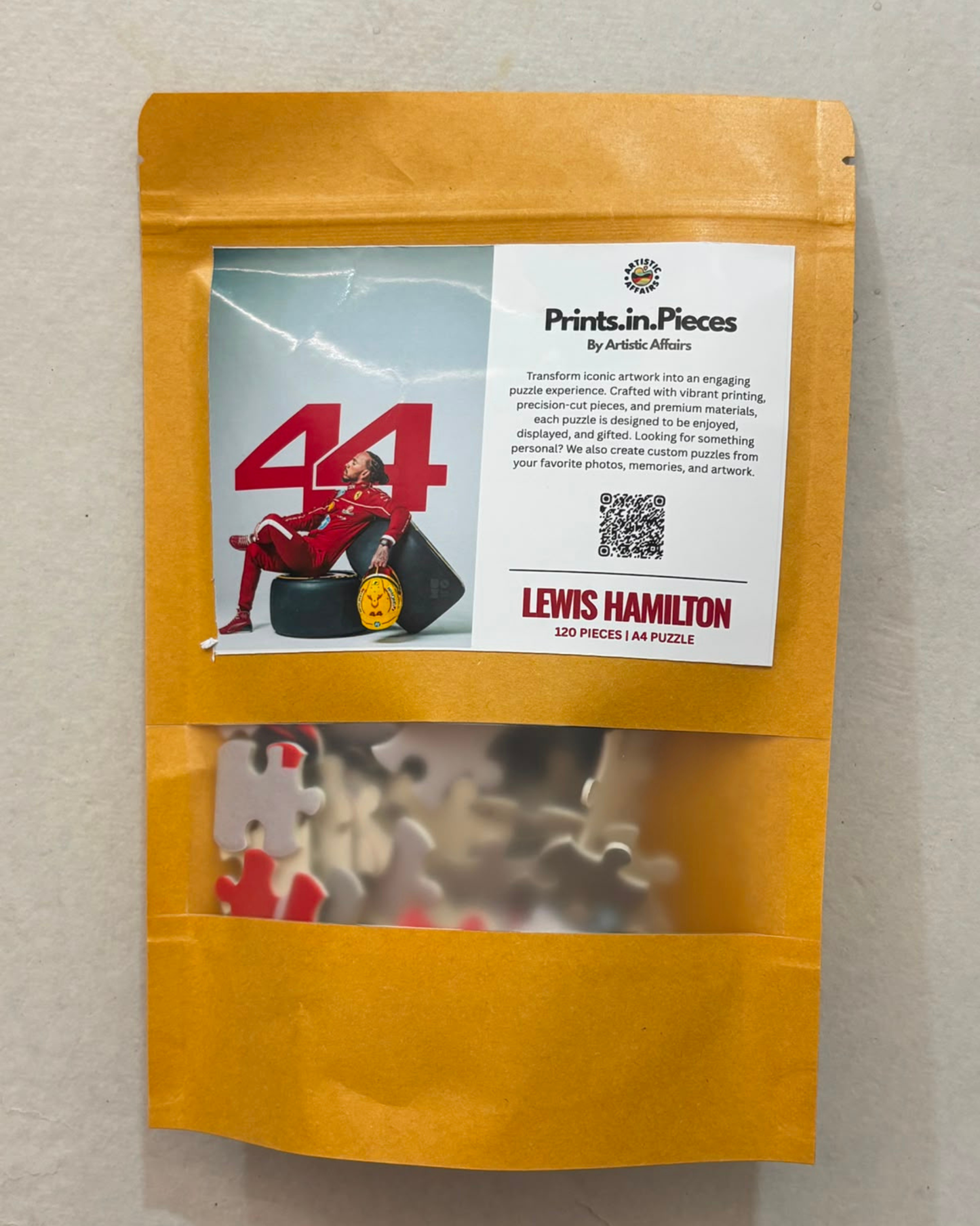 Lewis Hamilton Puzzle | Prints.in.Pieces | A4 120 Piece Jigsaw | Artistic Affairs