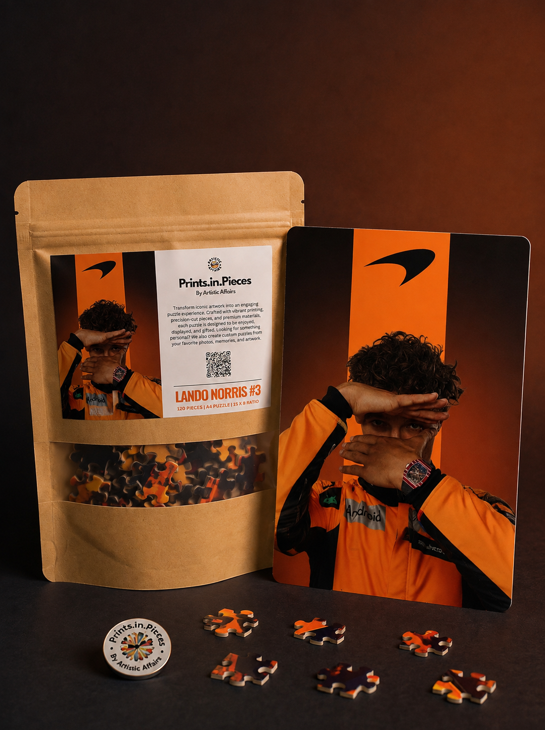 Lando Norris McLaren F1 Puzzle #3 — 120 Piece Portrait Collectible