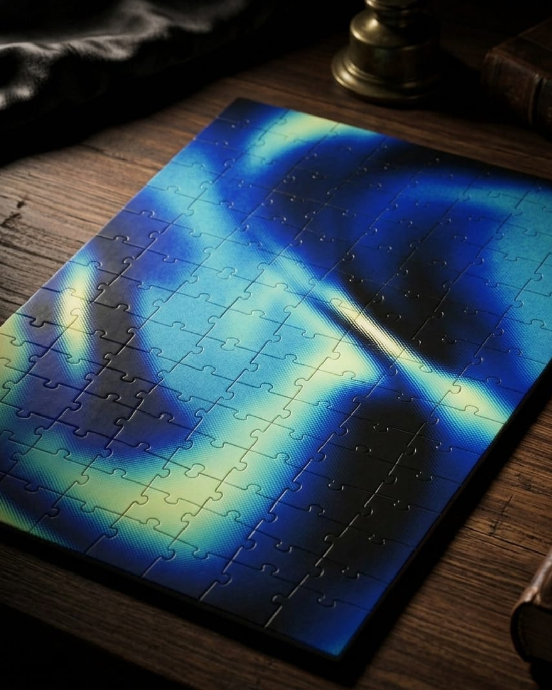 Electric Blue Abstract Art Puzzle (A4, 120 Pieces)