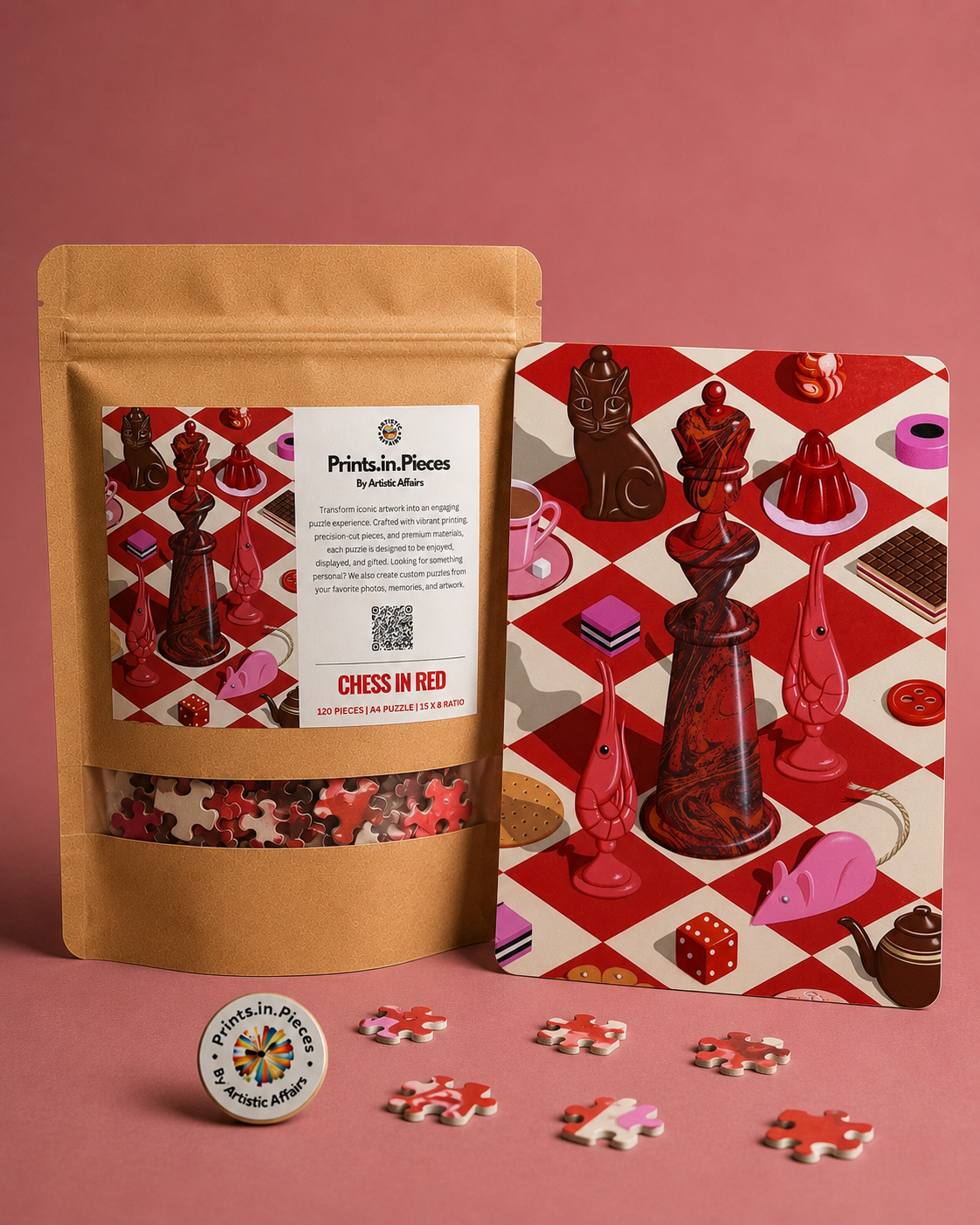 Chess in Red Still Life Puzzle