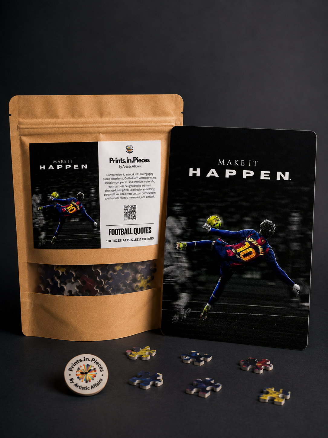 Make It Happen Football Puzzle — 120 Piece Motivational Art