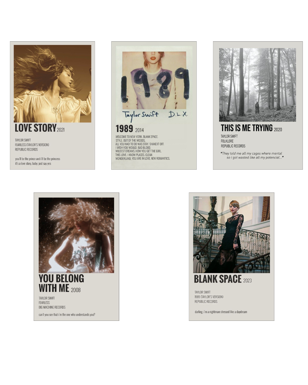 Taylor Swift Albums Polaroid Collection