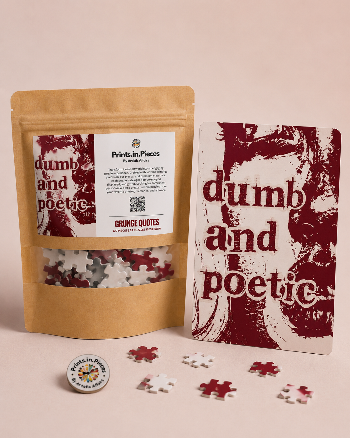 Dumb and Poetic Puzzle | 120 Piece A4 Grunge Jigsaw