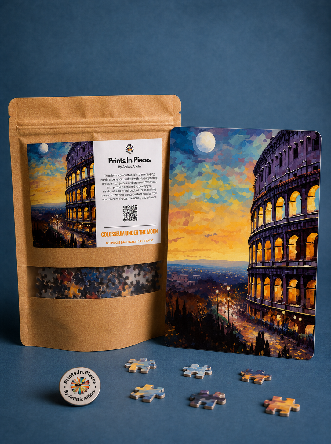 Colosseum Under the Moon Puzzle – 120 Piece Rome Night Puzzle