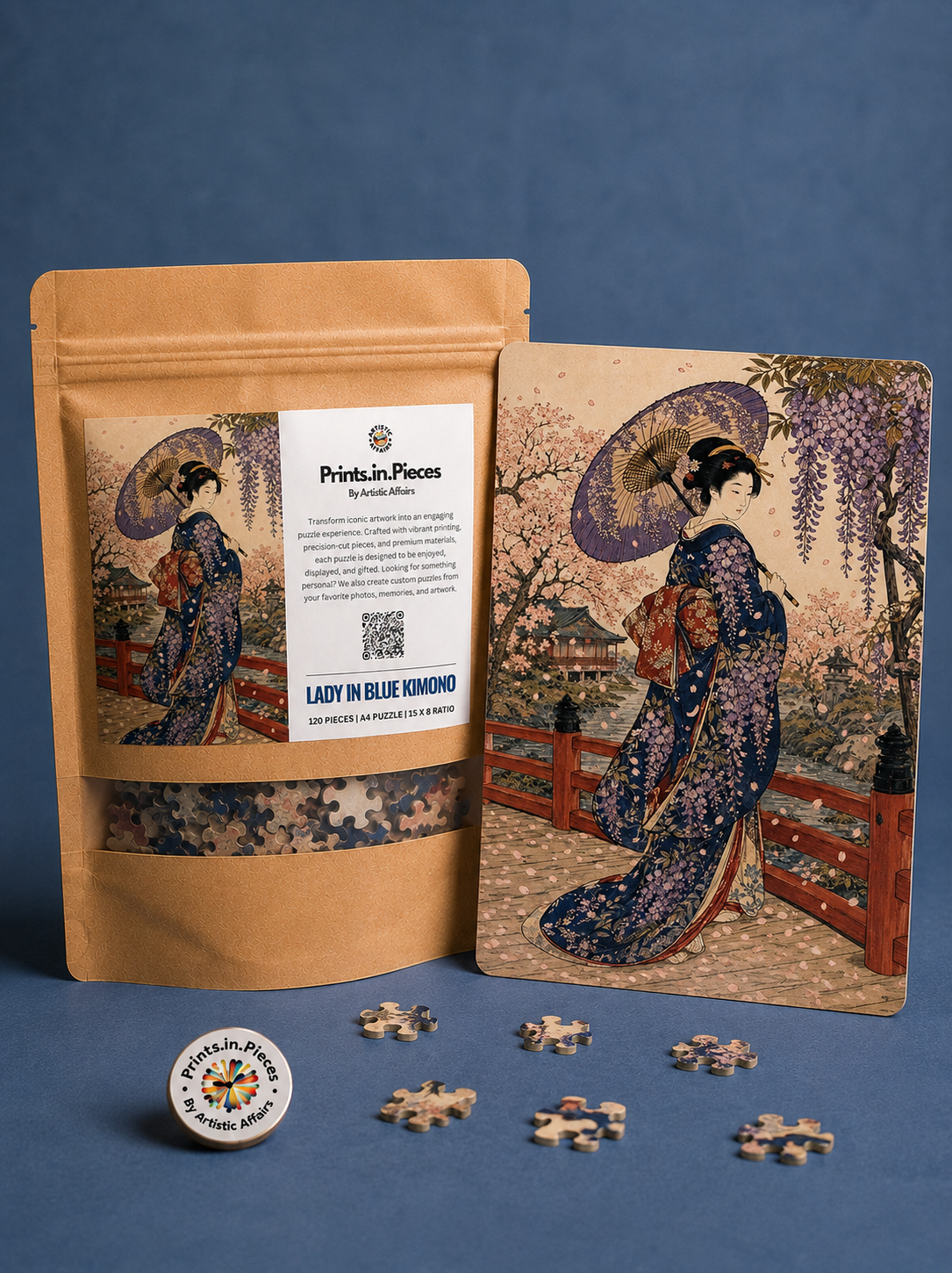 Lady in Blue Kimono Puzzle