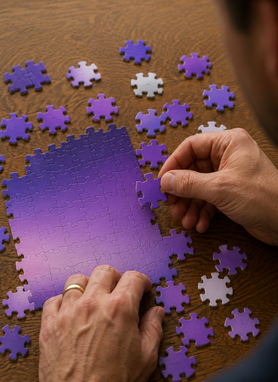 Purple Gradient Puzzle — 120 Piece A4 Abstract Jigsaw