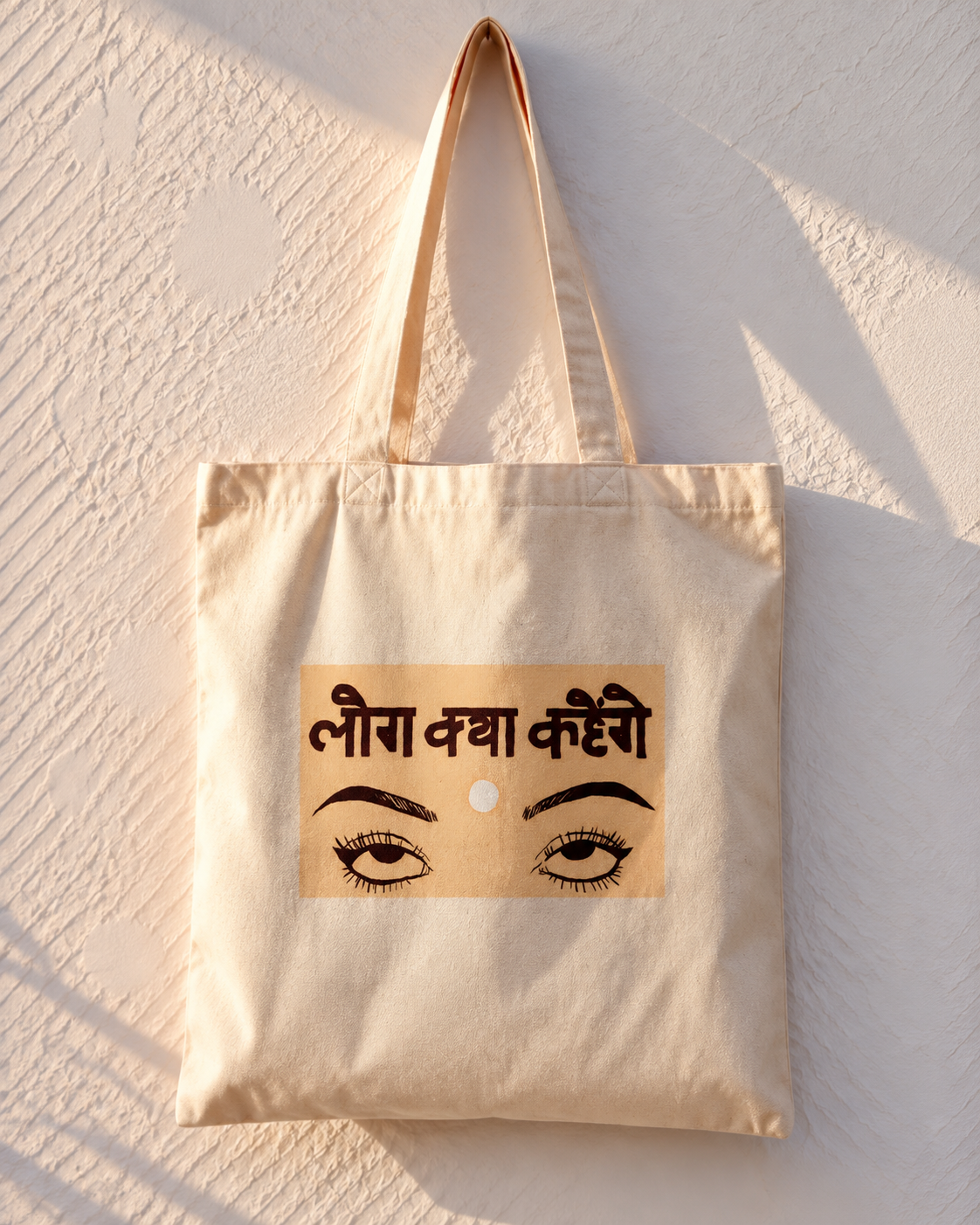 Leega Katha Kandi Eyes Devanagari Tote Bag