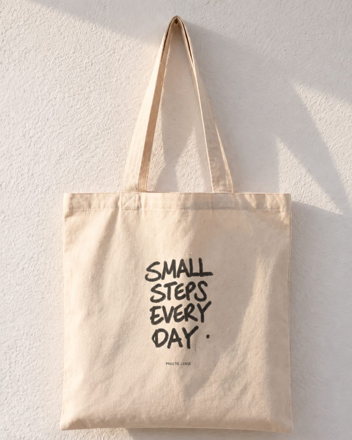 Small Steps Every Day Black Motivational Tote Bag