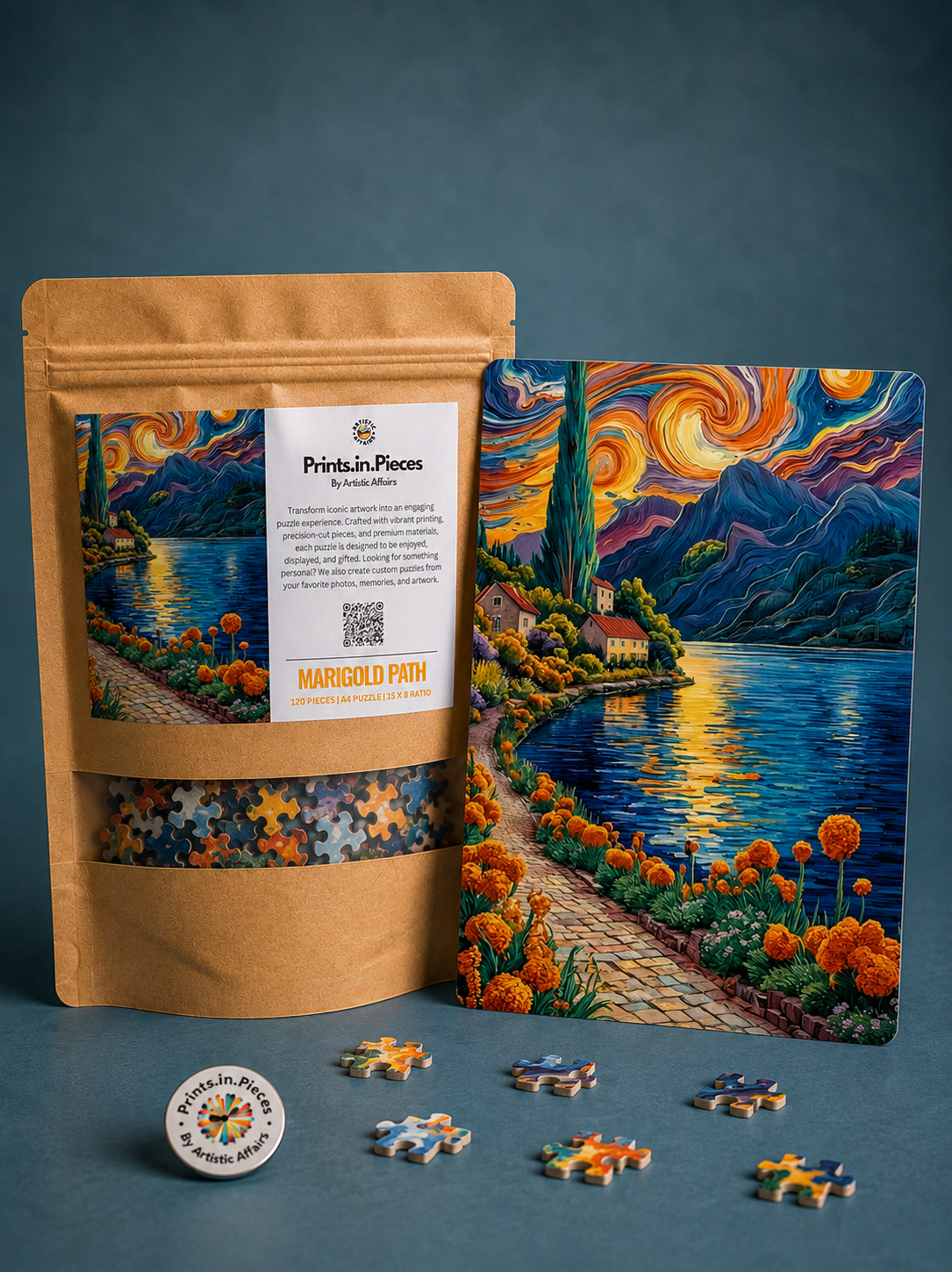 Marigold Path Puzzle – 120 Piece Lakeside Art Puzzle