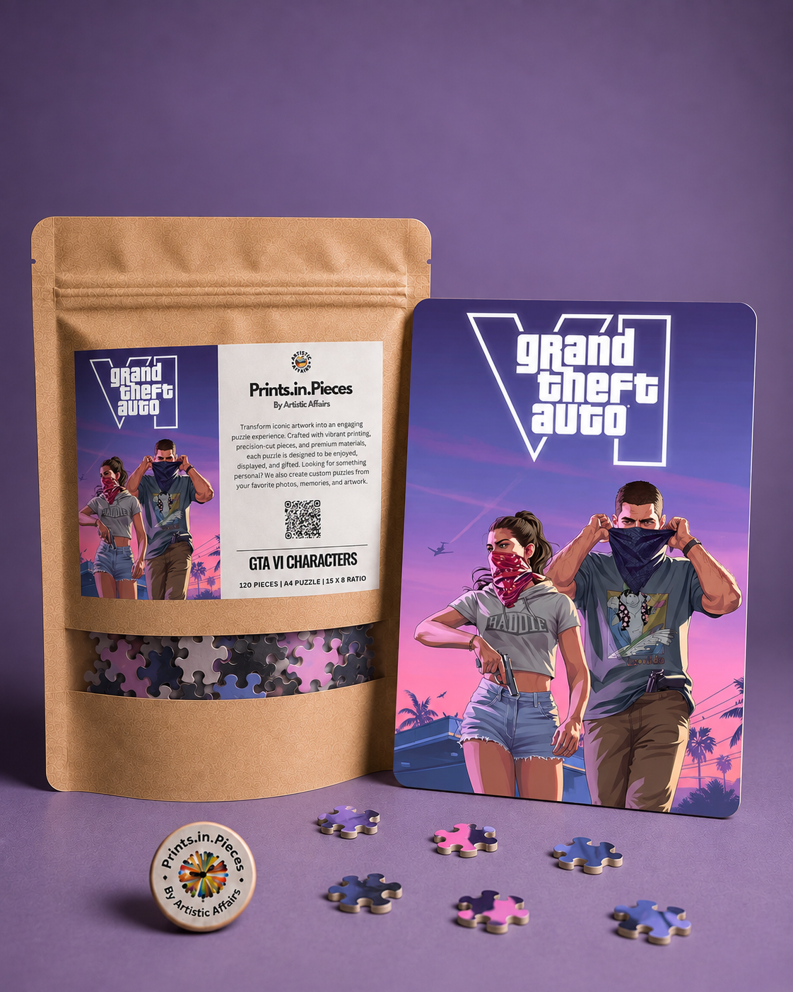 GTA VI Characters Puzzle (A4, 120 Pieces)