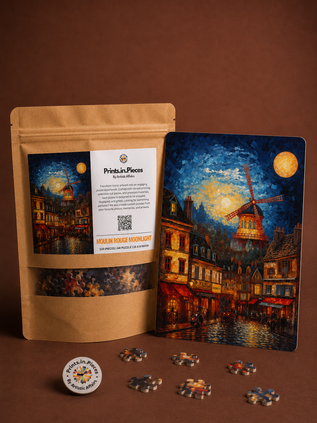 Moulin Rouge Moonlight Puzzle – 120 Piece Paris Art Puzzle