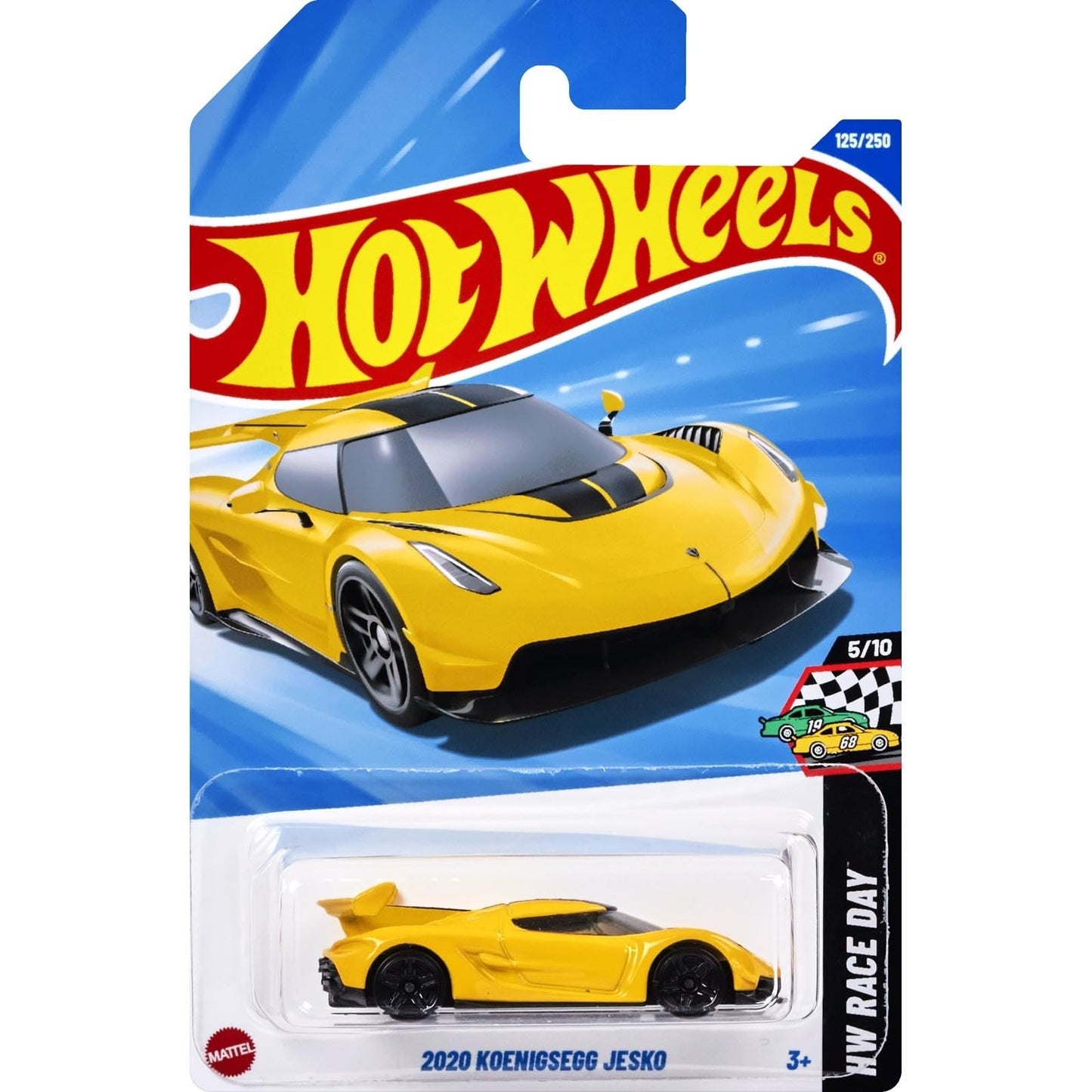 Hot Wheels 2020 Koenigsegg Jesko HW Race Day Ages 3 and Up 125/250 (Yellow)