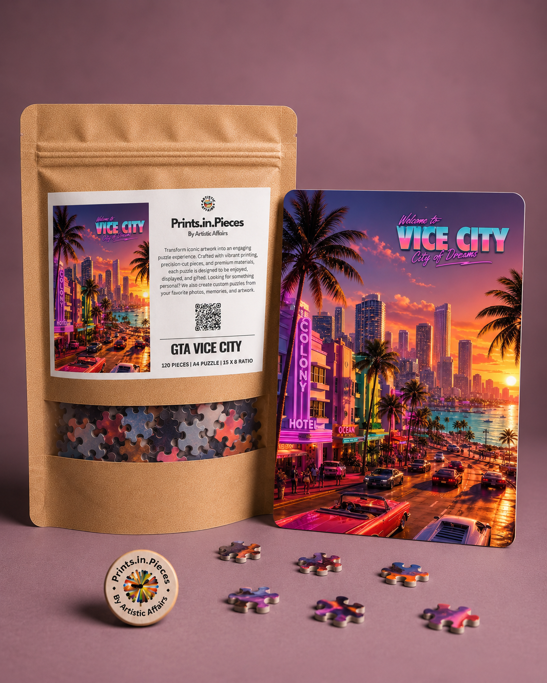 GTA Vice City Puzzle (A4, 120 Pieces)