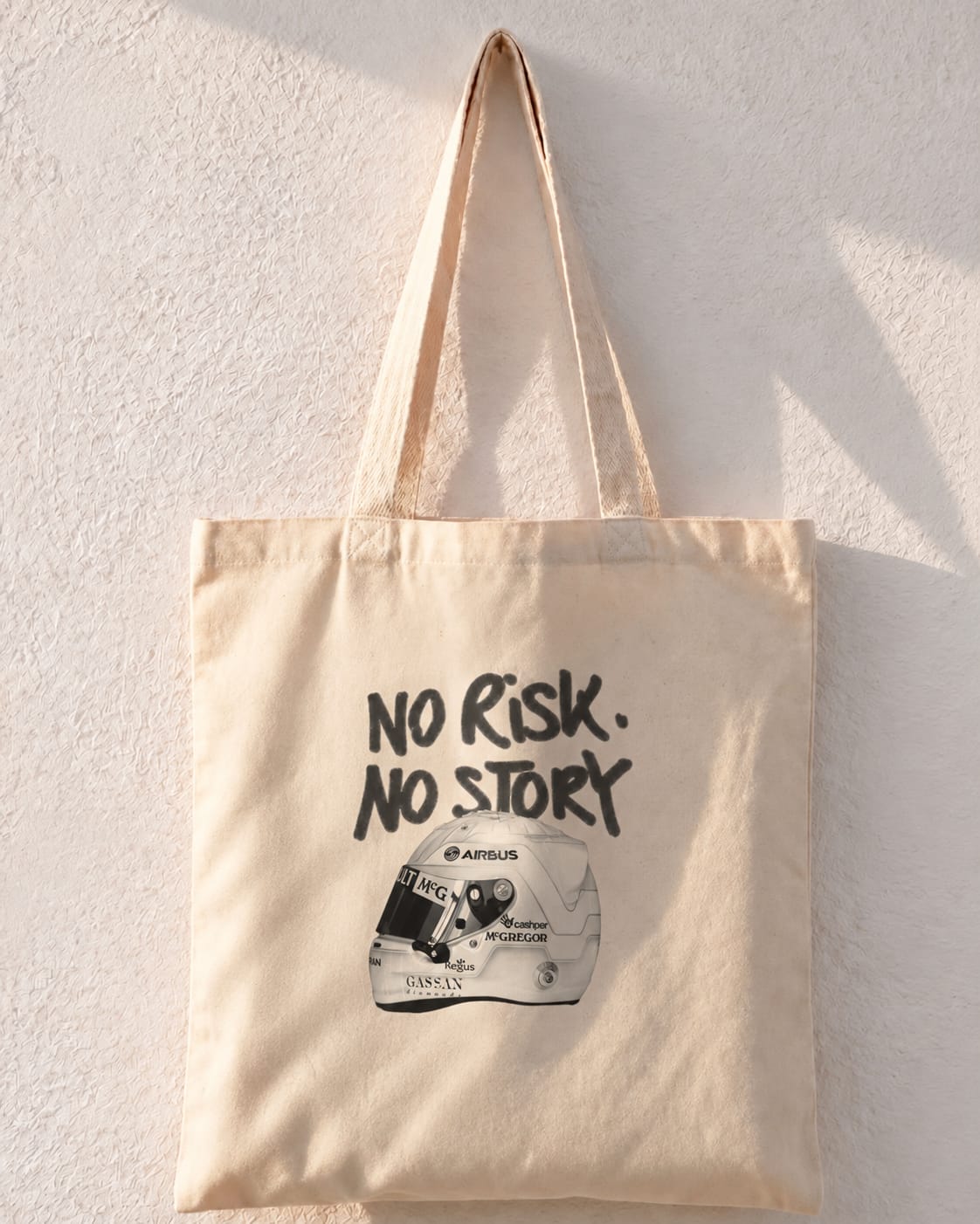 No Risk No Story Racing Helmet Tote Bag