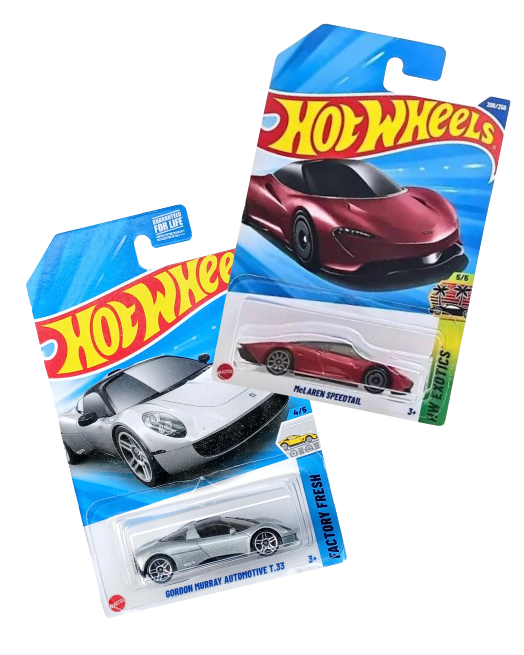 Hotwheels Combo : McLaren Speedtail + Gordon Murray Automotive T.33 (grey)