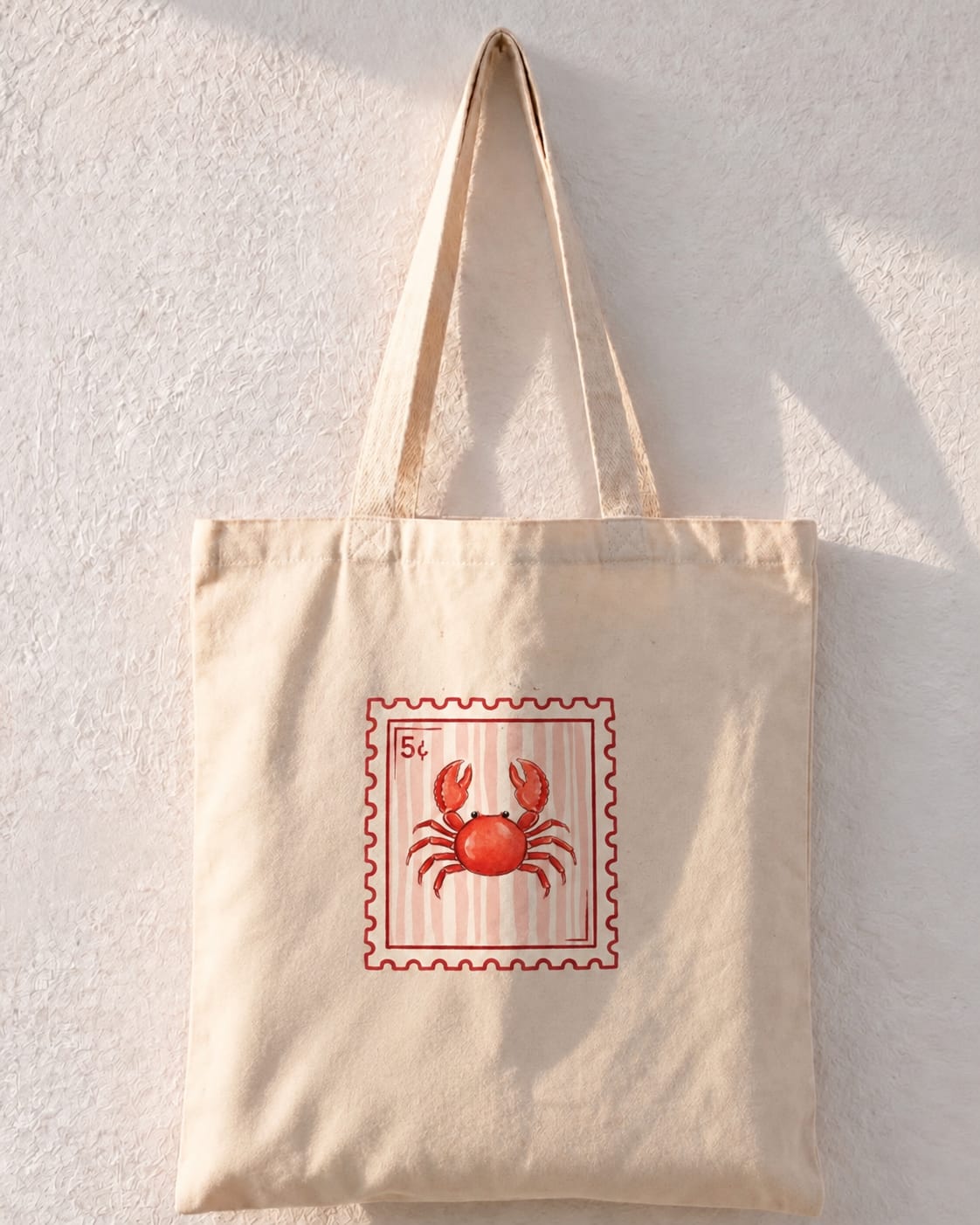Vintage Crab Stamp Tote Bag