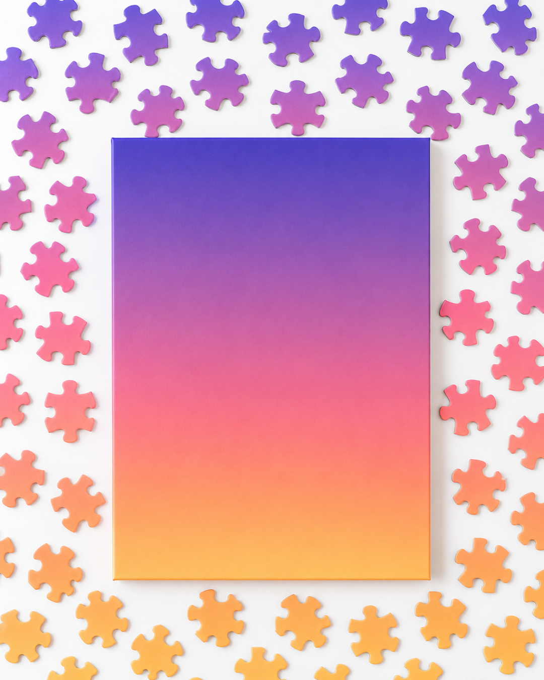 Gradient Puzzle – Purple to Fiery Orange (A4, 120 Pieces)