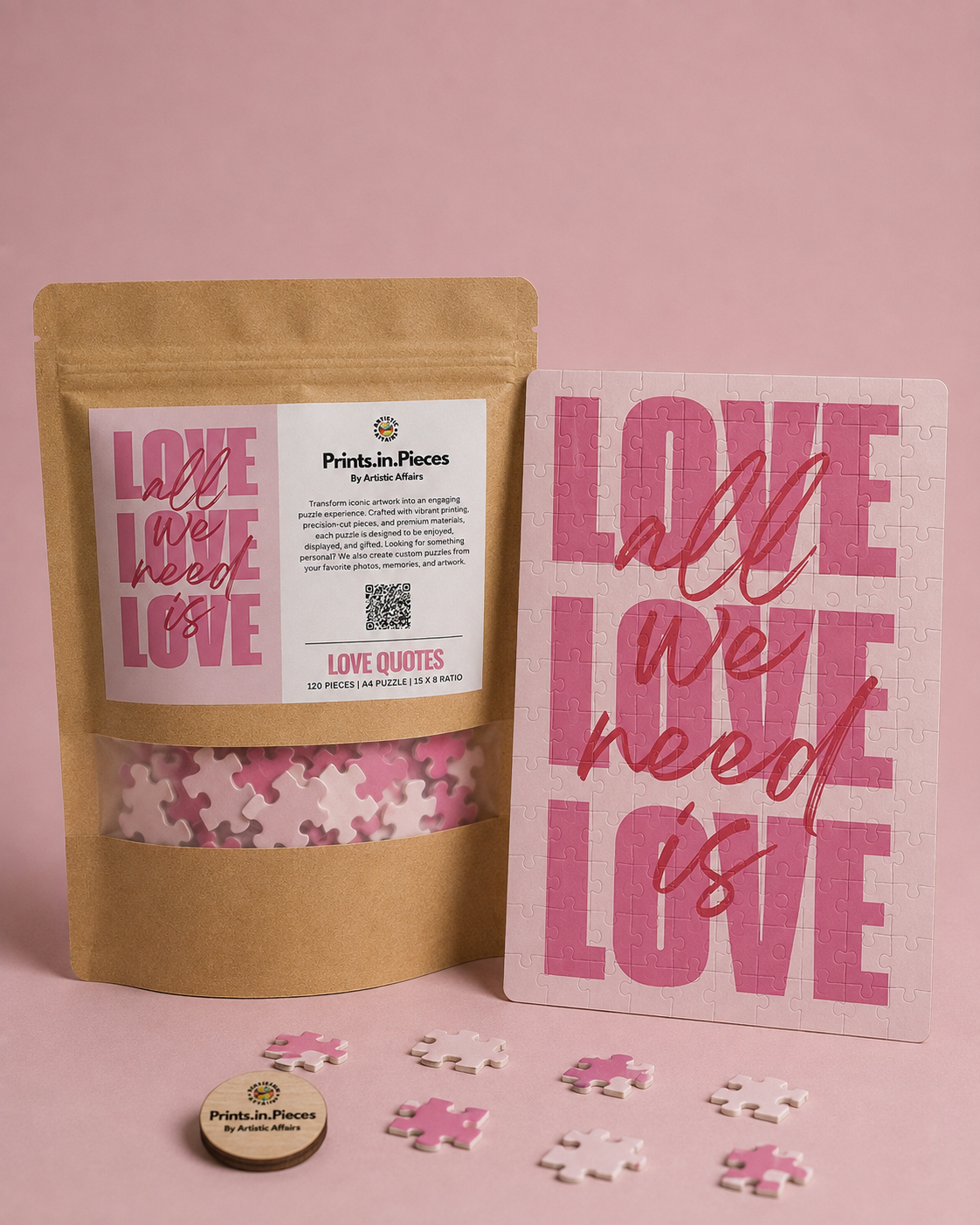 All We Need Is Love Puzzle | 120 Piece A4 Typography Jigsaw