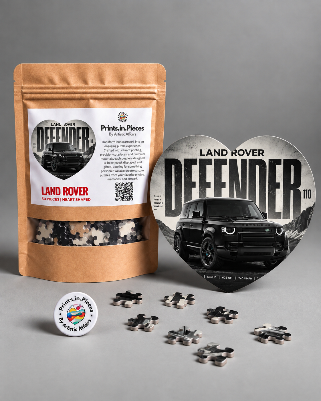 Land Rover Defender Heart-Shaped Puzzle