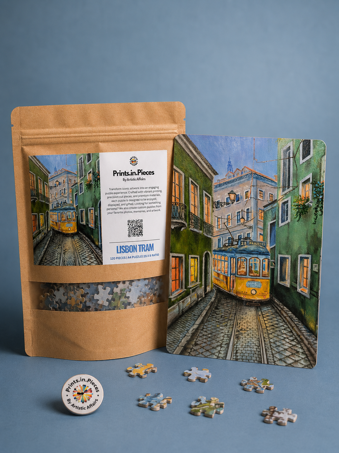 Lisbon Tram Puzzle – 120 Piece Illustrated Portugal Puzzle