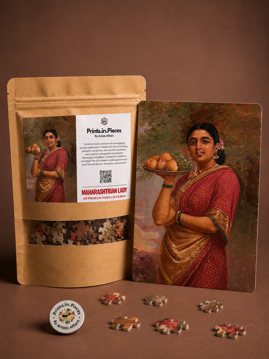 Maharashtrian Lady Puzzle – 120 Piece Raja Ravi Varma Art Puzzle