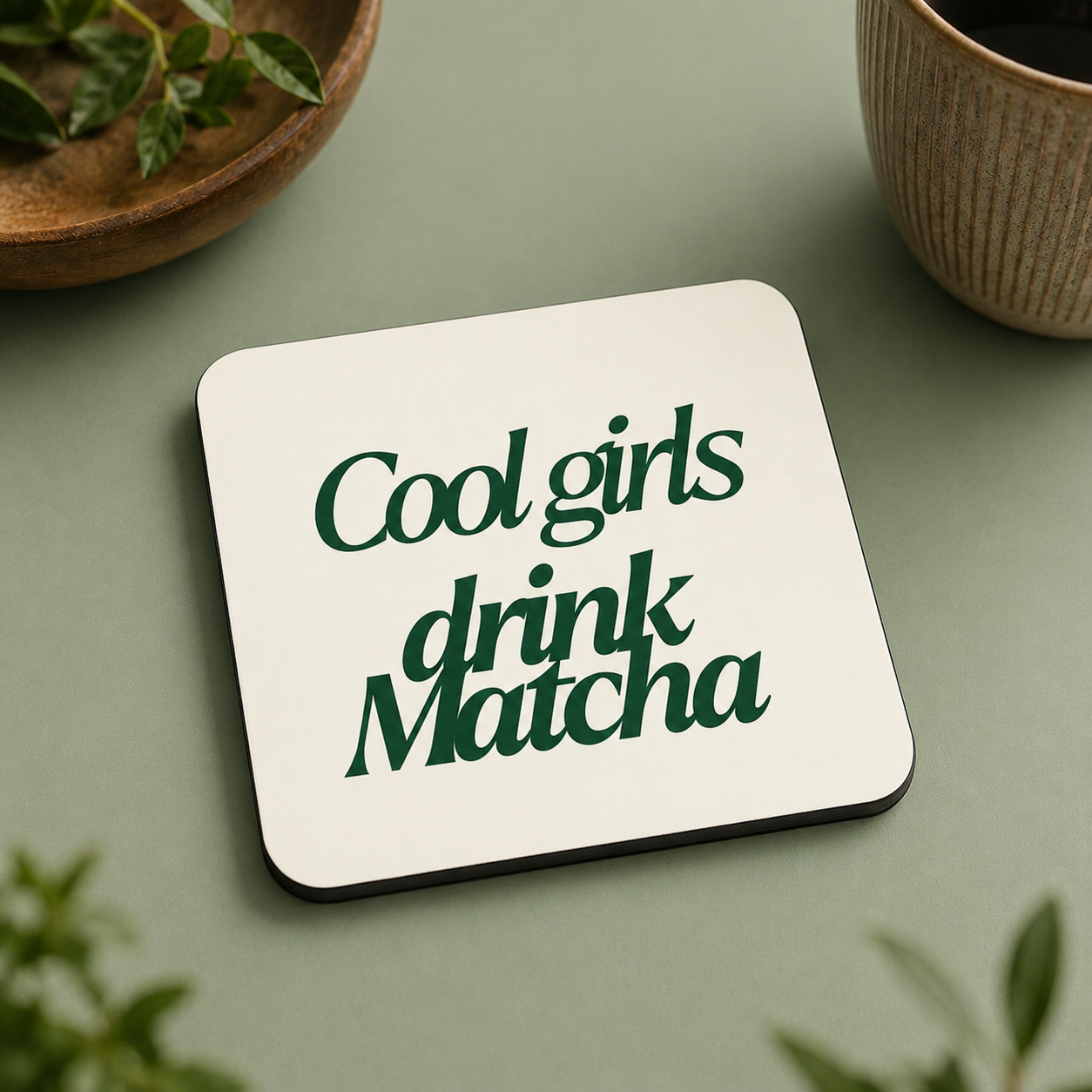 “Cool Girls Drink Matcha” Coasters
