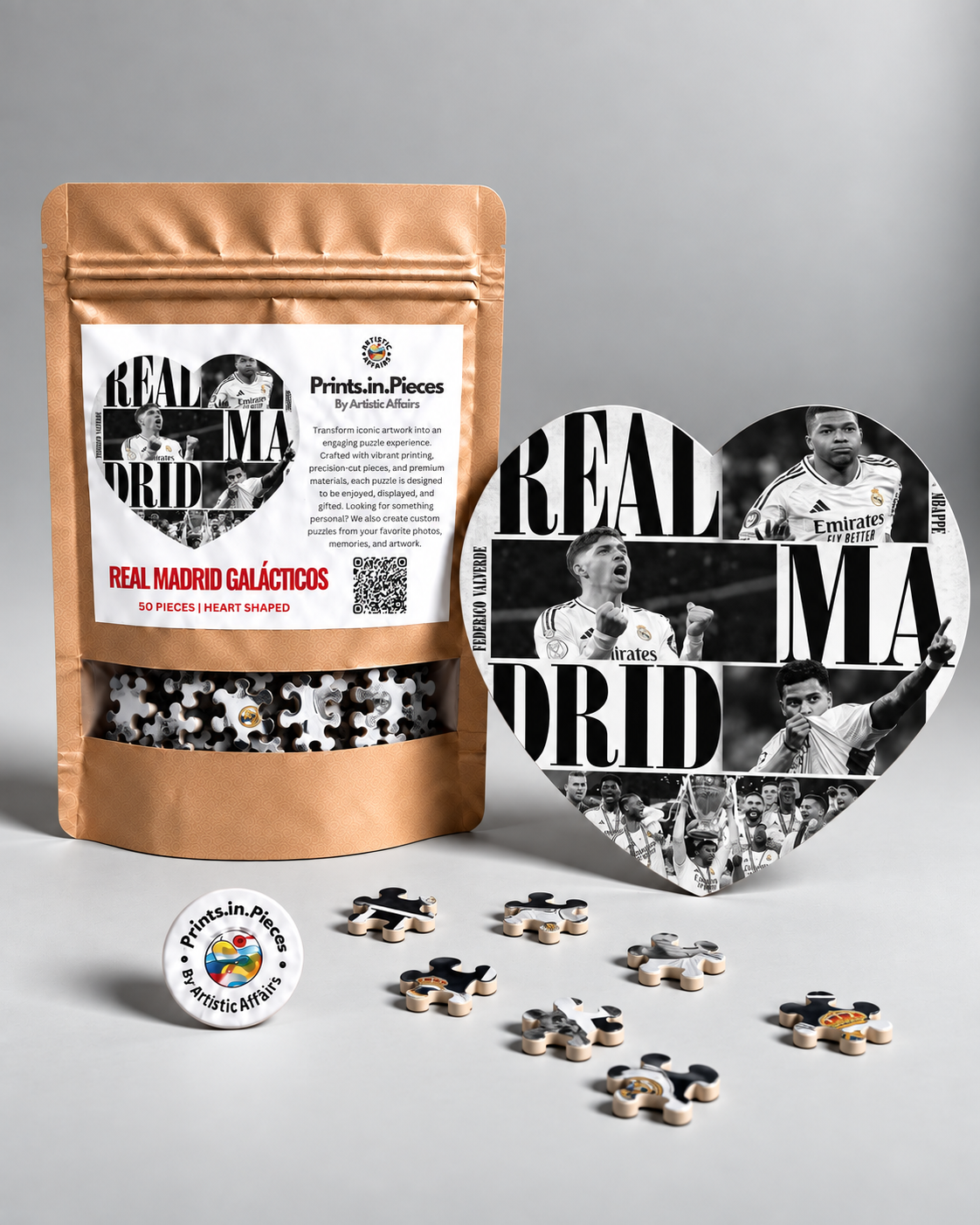 Real Madrid Galácticos Heart-Shaped Puzzle