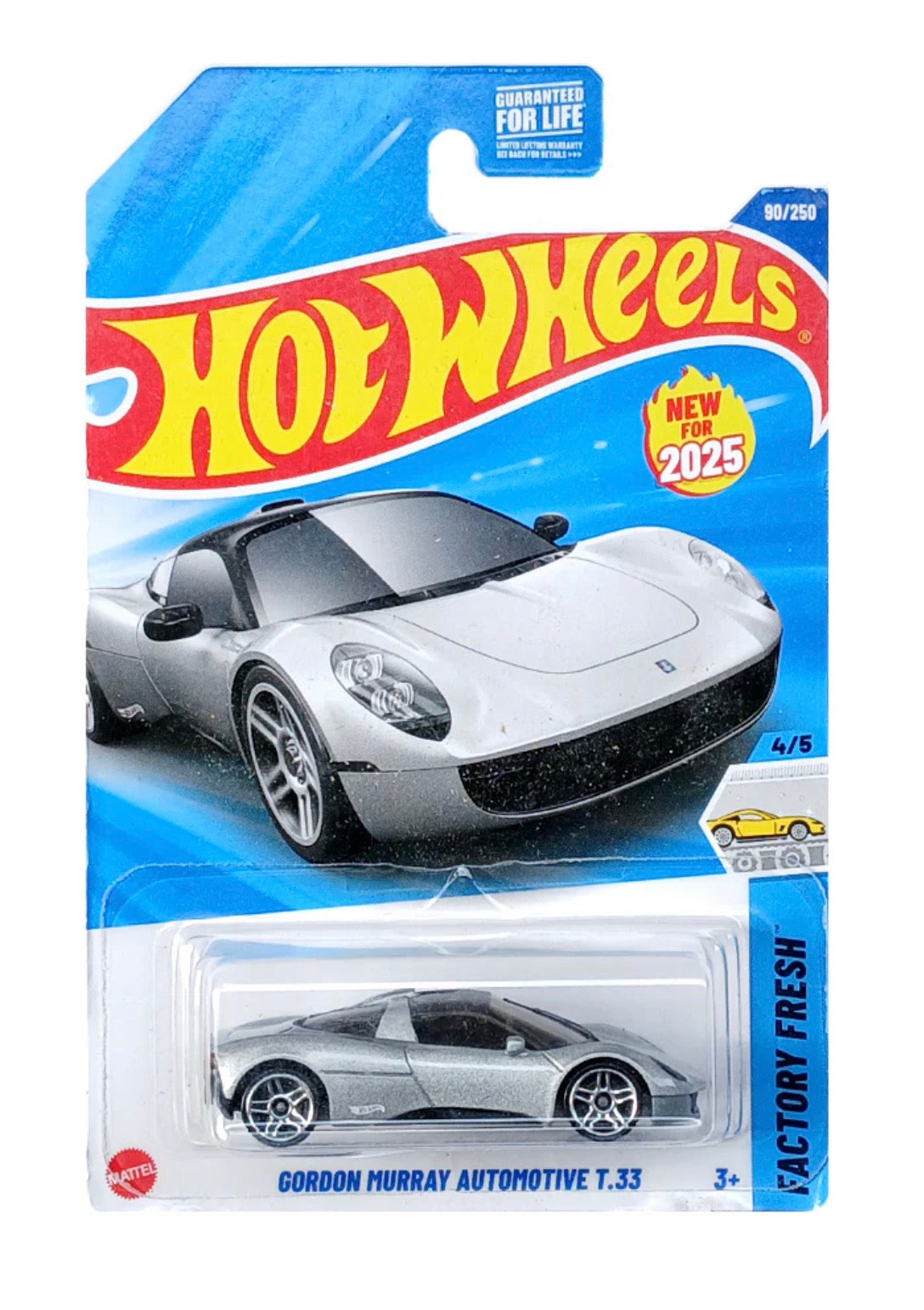 EXCLUSIVES Hot Wheels Gordon Murray Automotive T.33 - Silver - 2024 Card