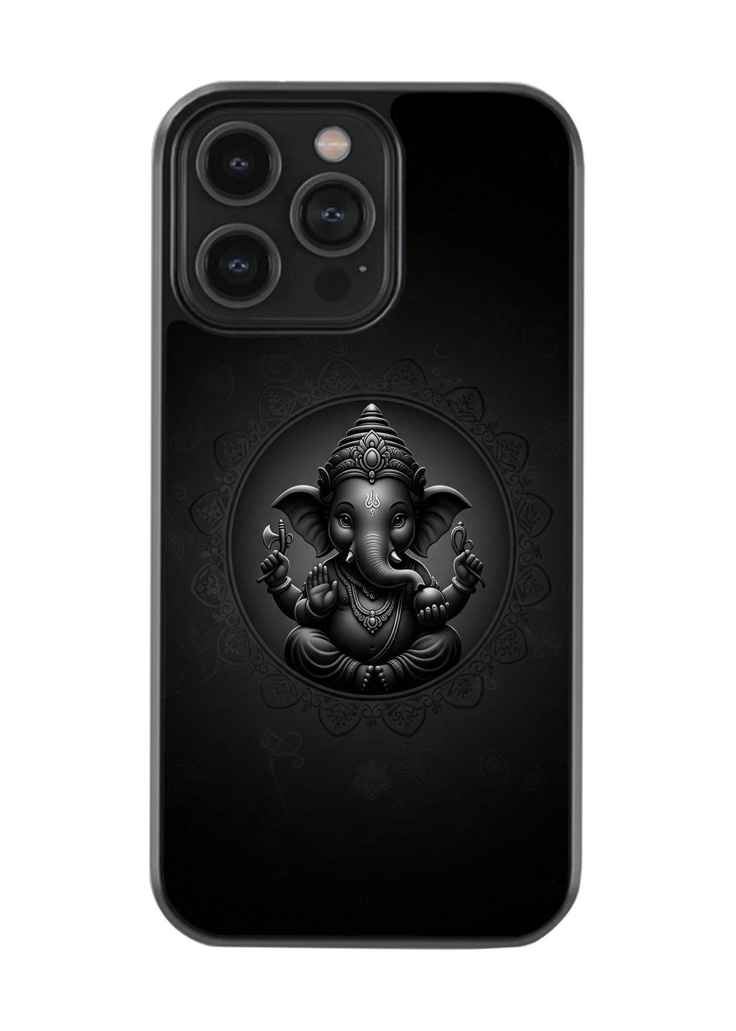 Divine Ganesha Black Phone Case – Artistic Affairs | Spiritual Designer Cover