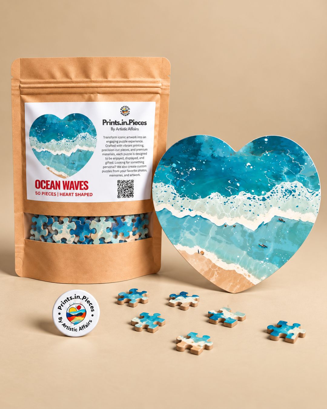 Ocean Waves Heart-Shaped Puzzle