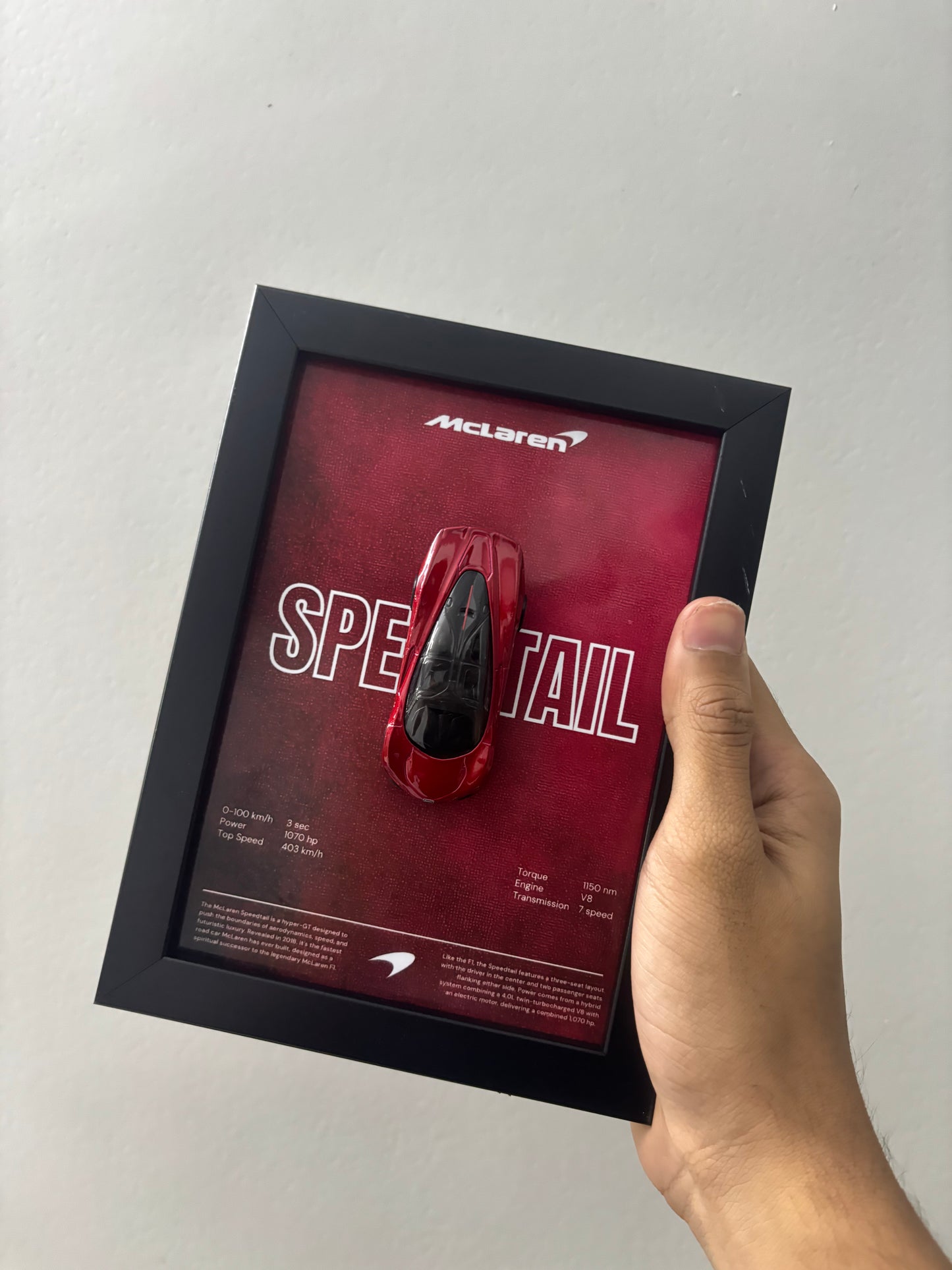 Mclaren Speedtail Hotwheels car 3d Frame