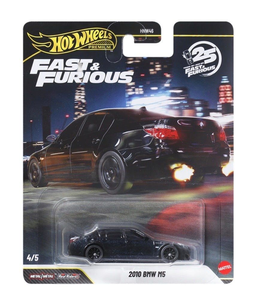 Hot Wheels Premium 2010 BMW M5 Black Die-Cast Car 1:64 Imported Card