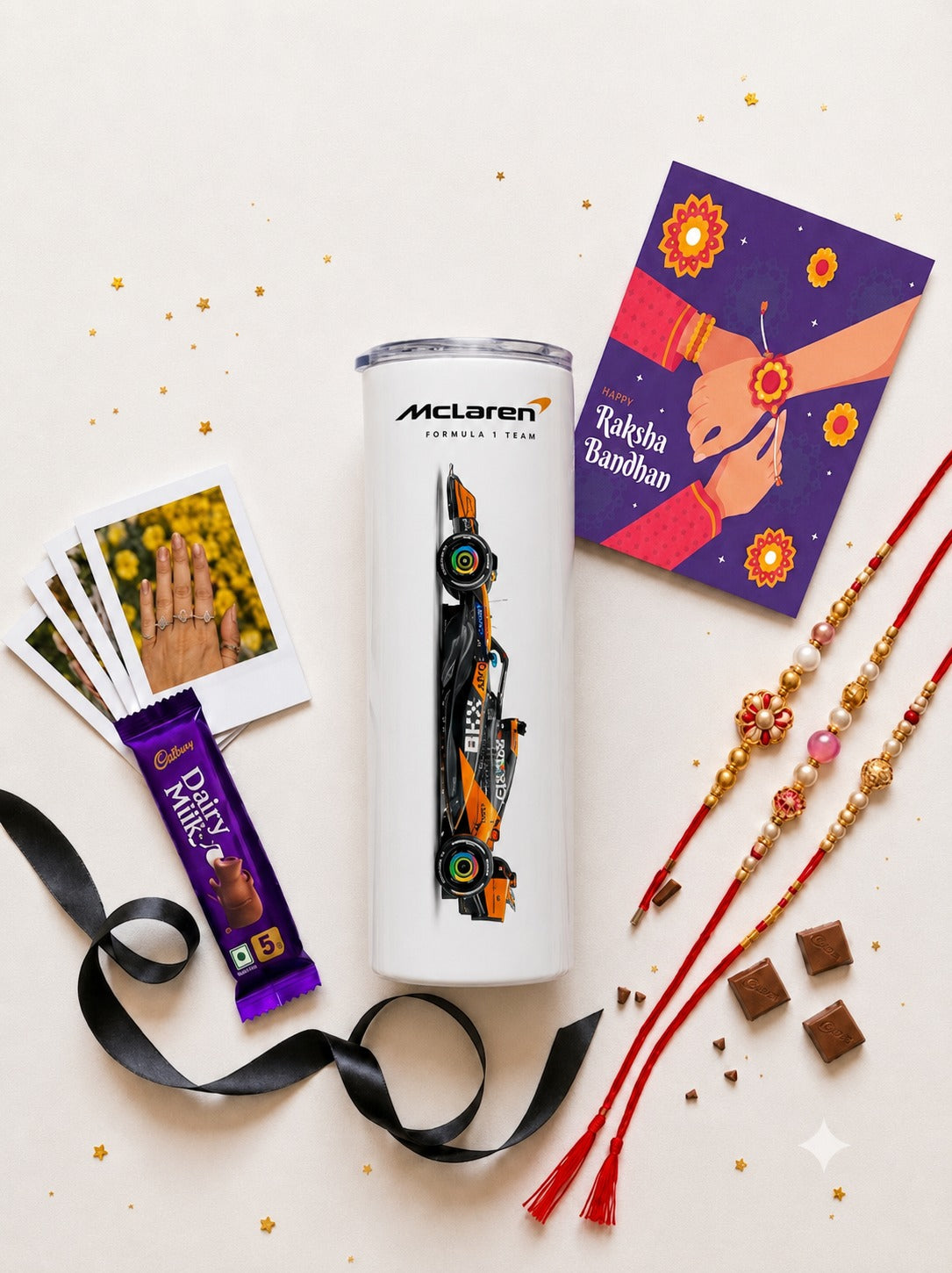 McLaren Formula 1 Stainless Steel Tumbler Rakhi Hamper