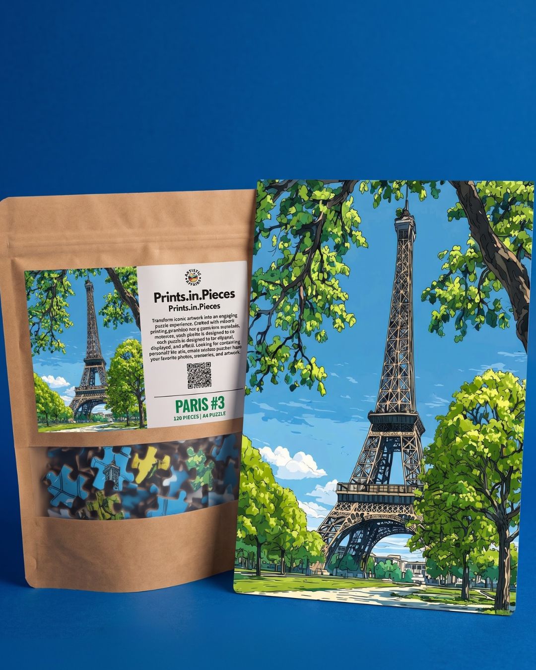 Eiffel Tower Champ de Mars Puzzle | 120 Piece A4 Paris Jigsaw
