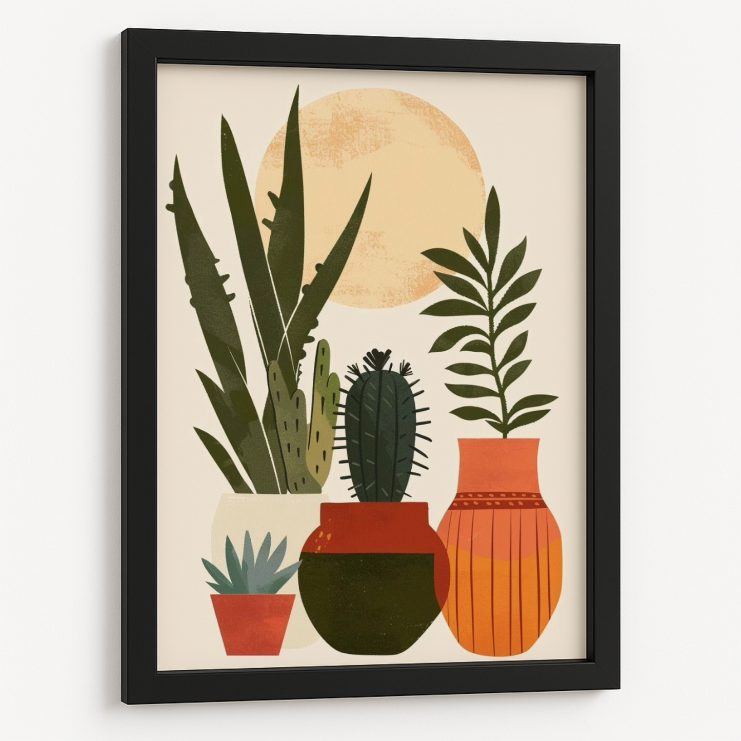 Sunlit Succulents Boho framed Poster