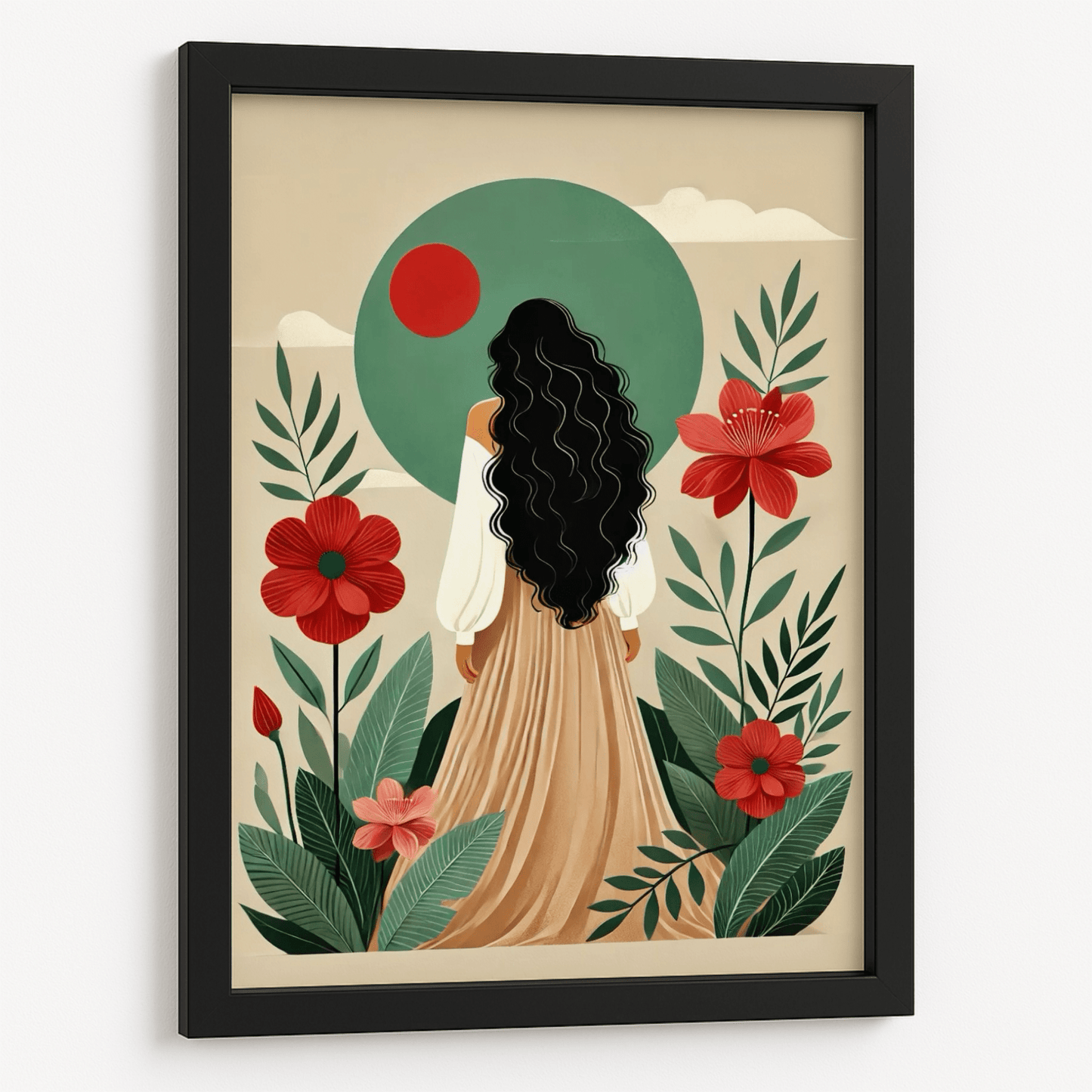 Girl around the nature boho framed poster