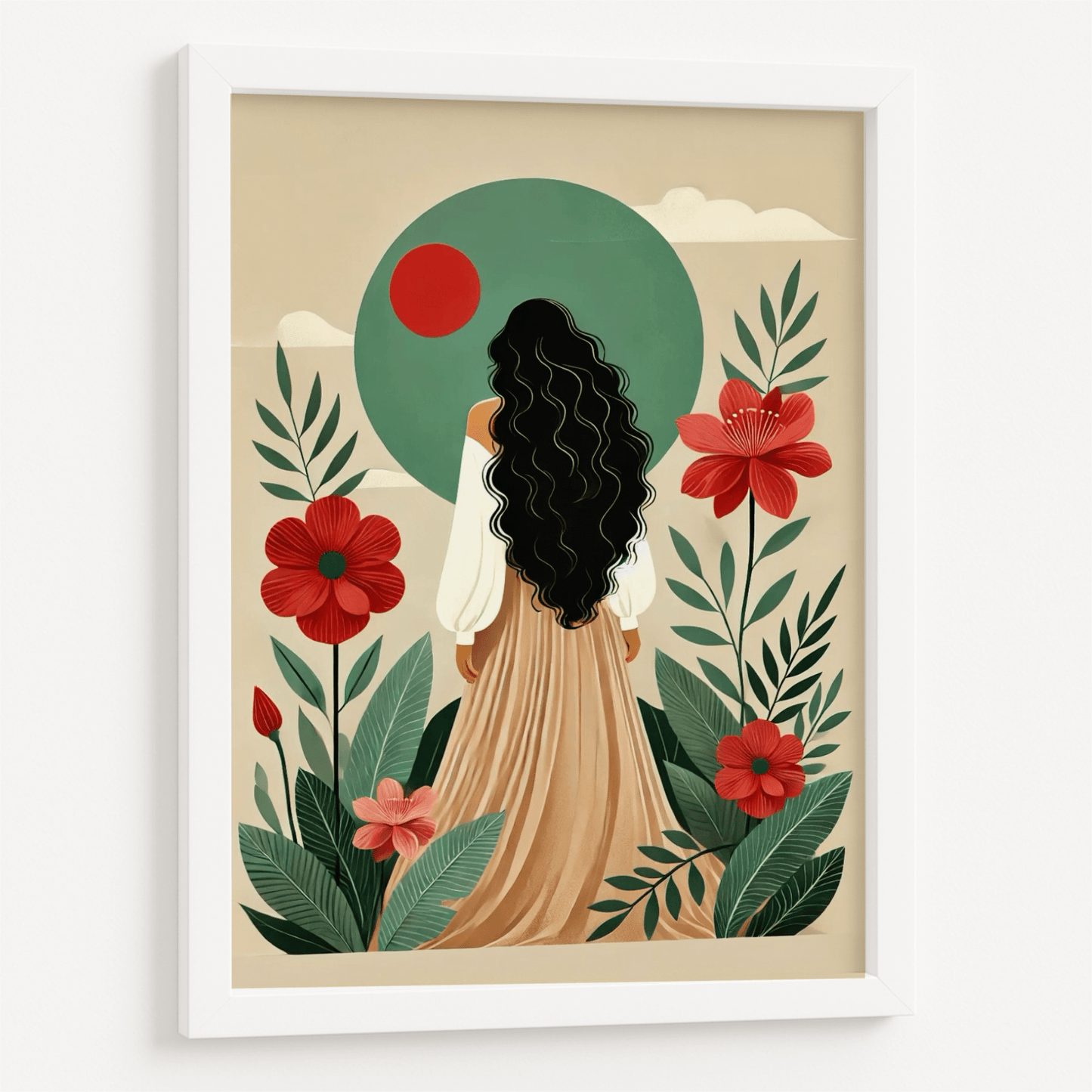 Girl around the nature boho framed poster