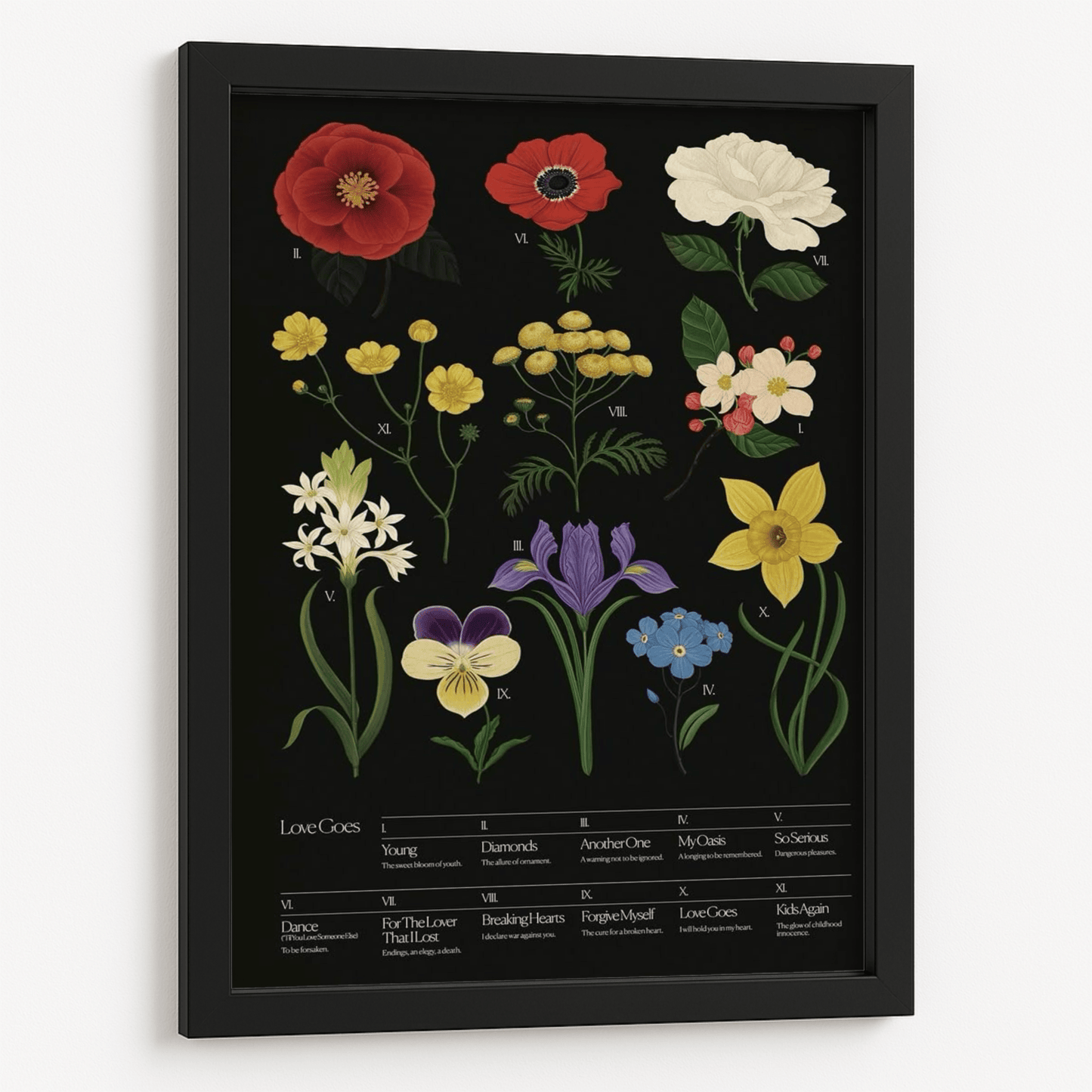 Flowered boho framed poster