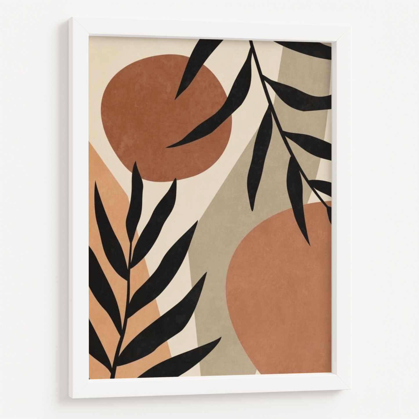 Minimalist leaves boho framed poster
