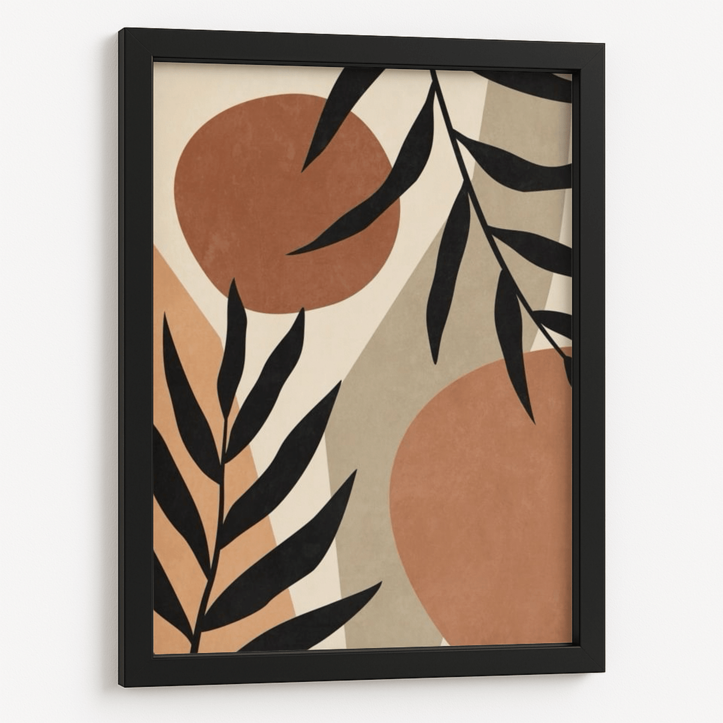 Minimalist leaves boho framed poster