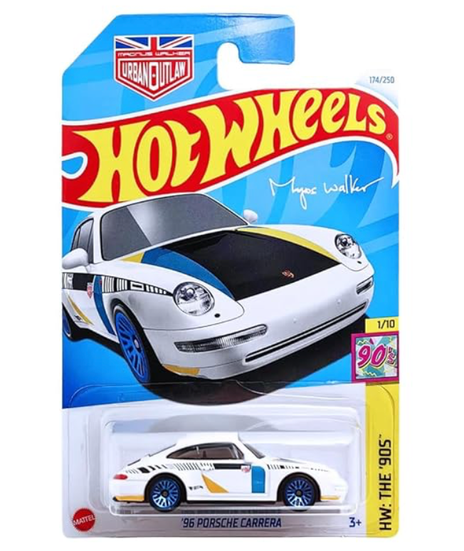 Hot Wheels 1:64 Scale 96 Porsche Carrera HW The 90S for Ages 3 and Up by Small CLAP (White)