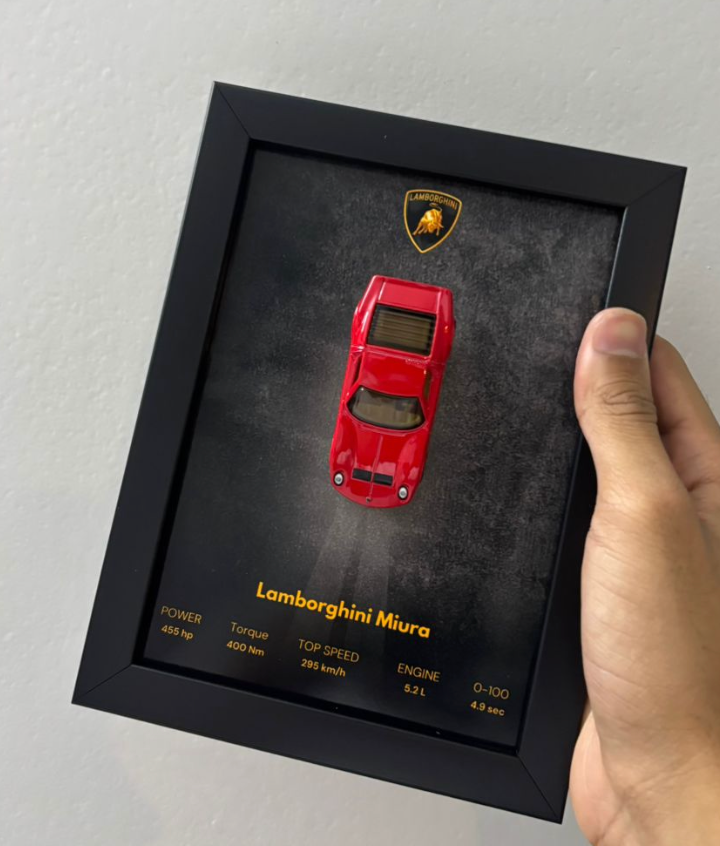 Lamborghini Miura red 3d Hotwheels Car Frame