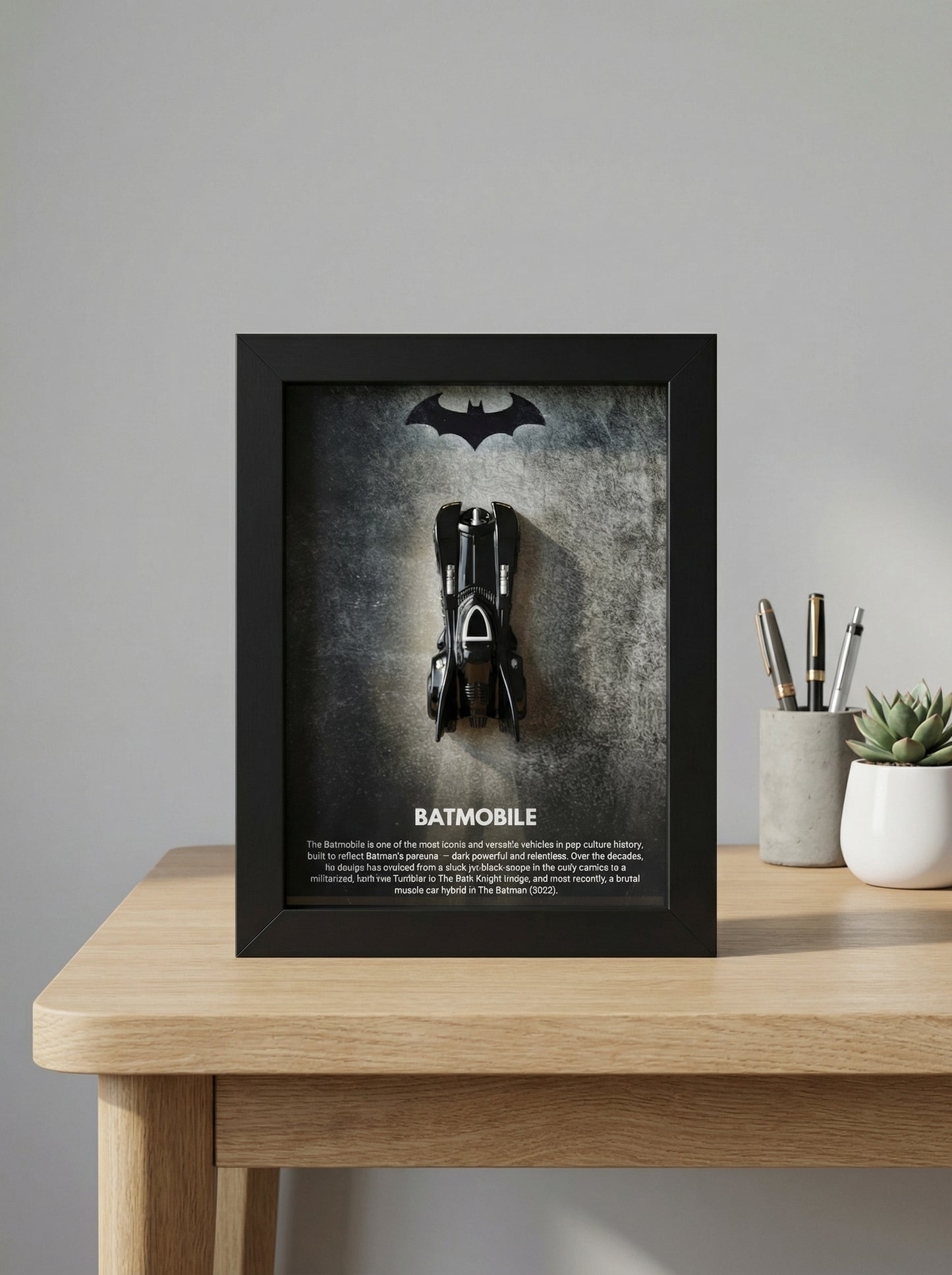 Batmobile 3D Car Frame No 6 Batman Diecast Display India View 3 - Artistic Affairs