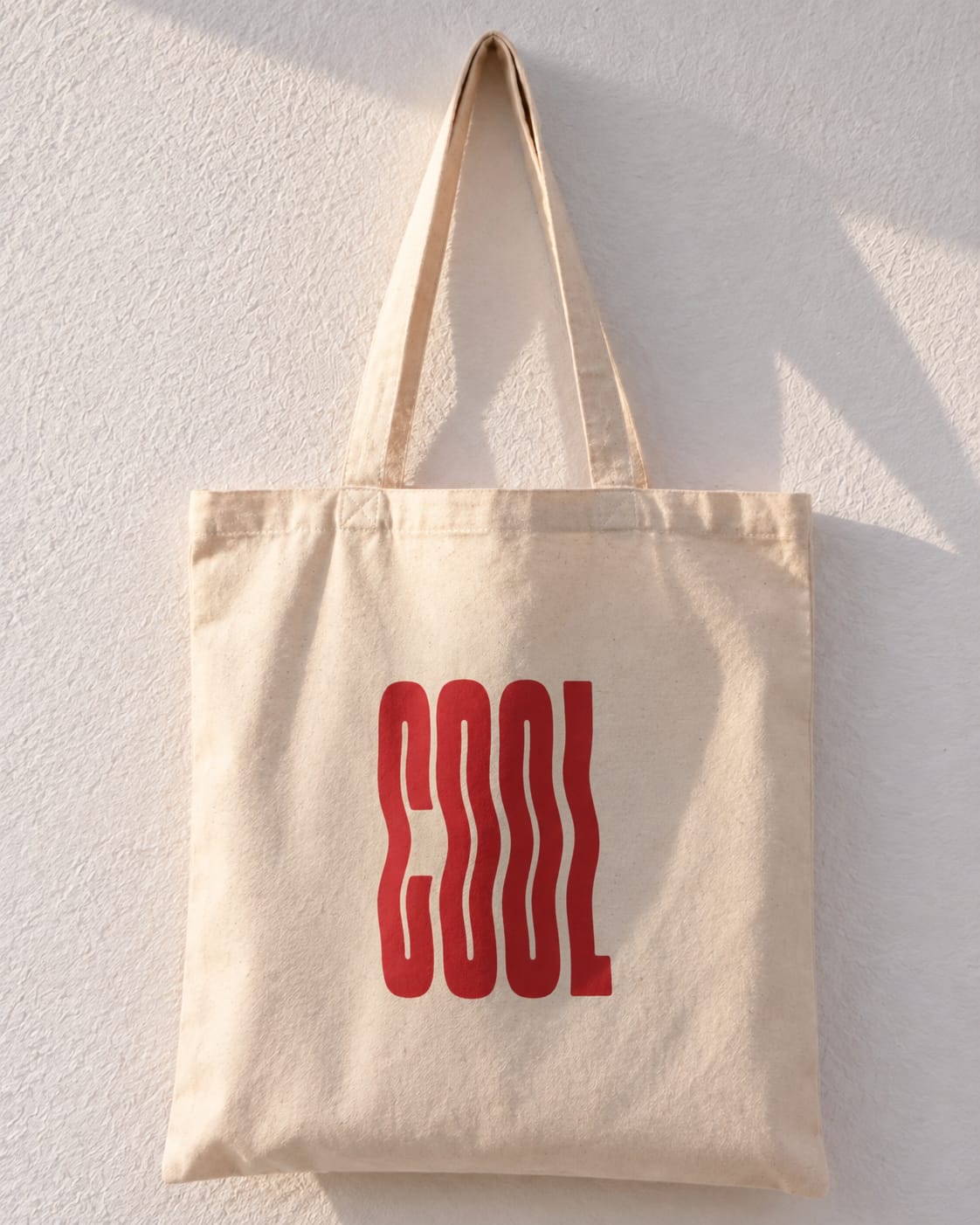 Cool Minimalist Aesthetic Red Wavy Typography Tote Bag