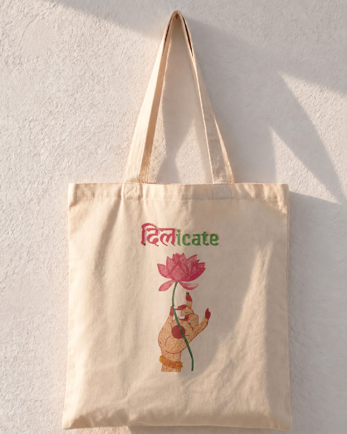 Dedicate Lotus Flower Hand Tote Bag
