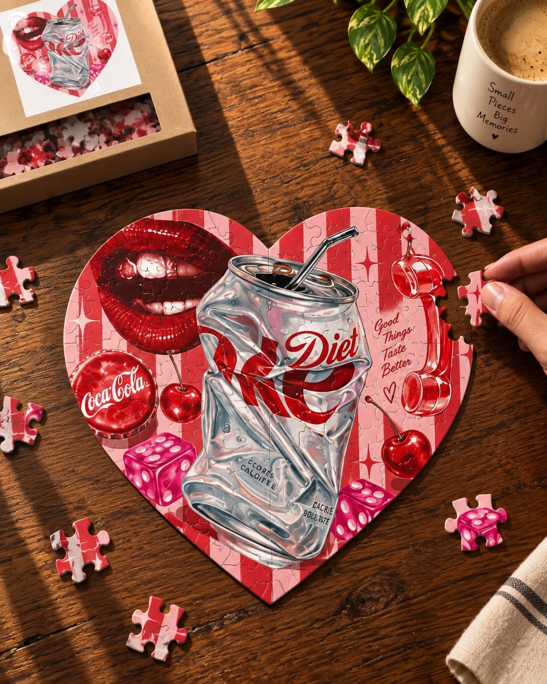 Diet Coke Classics Pop Art Heart Shaped Puzzle
