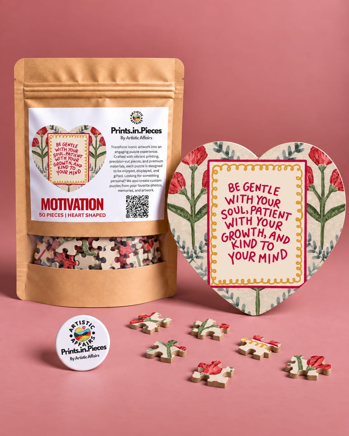 Motivation Heart-Shaped Puzzle